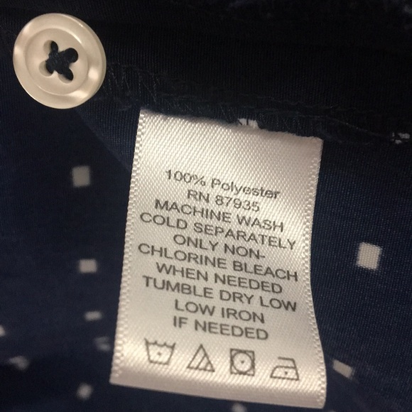 Susan Graver NWOT -2-Navy Square Dotted Easy-care - Picture 4 of 7